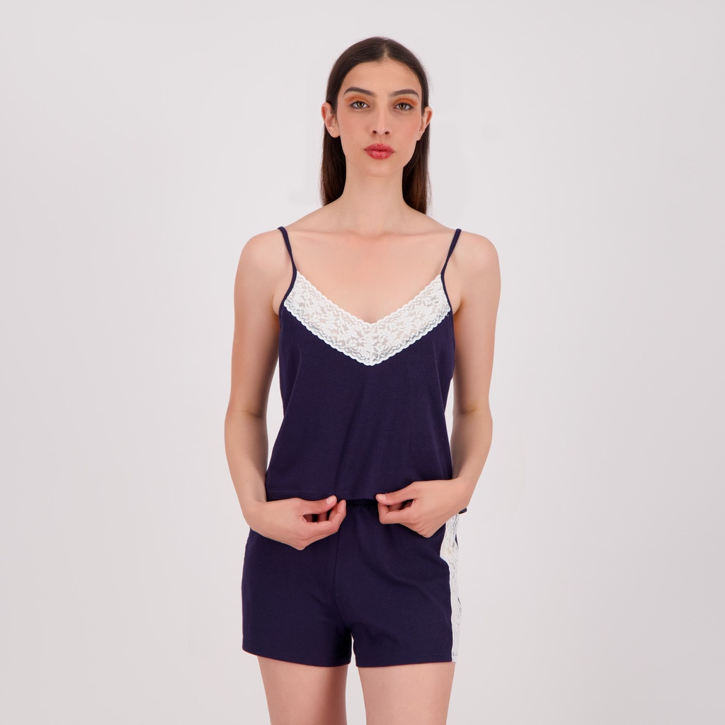 Ensemble femme bretelle et short avec dentelle fine Kontakt